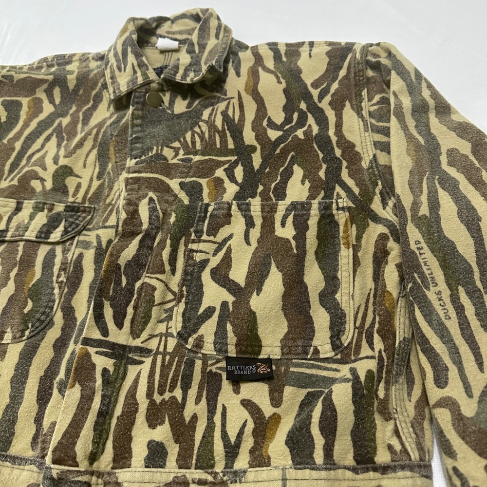 VTG Rattlers Brand Duck Camo Coveralls Mens M Hunting Utility Gorpcore USA Made - Picture 8 of 12